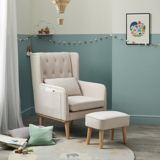 Babymore Lux Nursing Chair with Stool - Cream